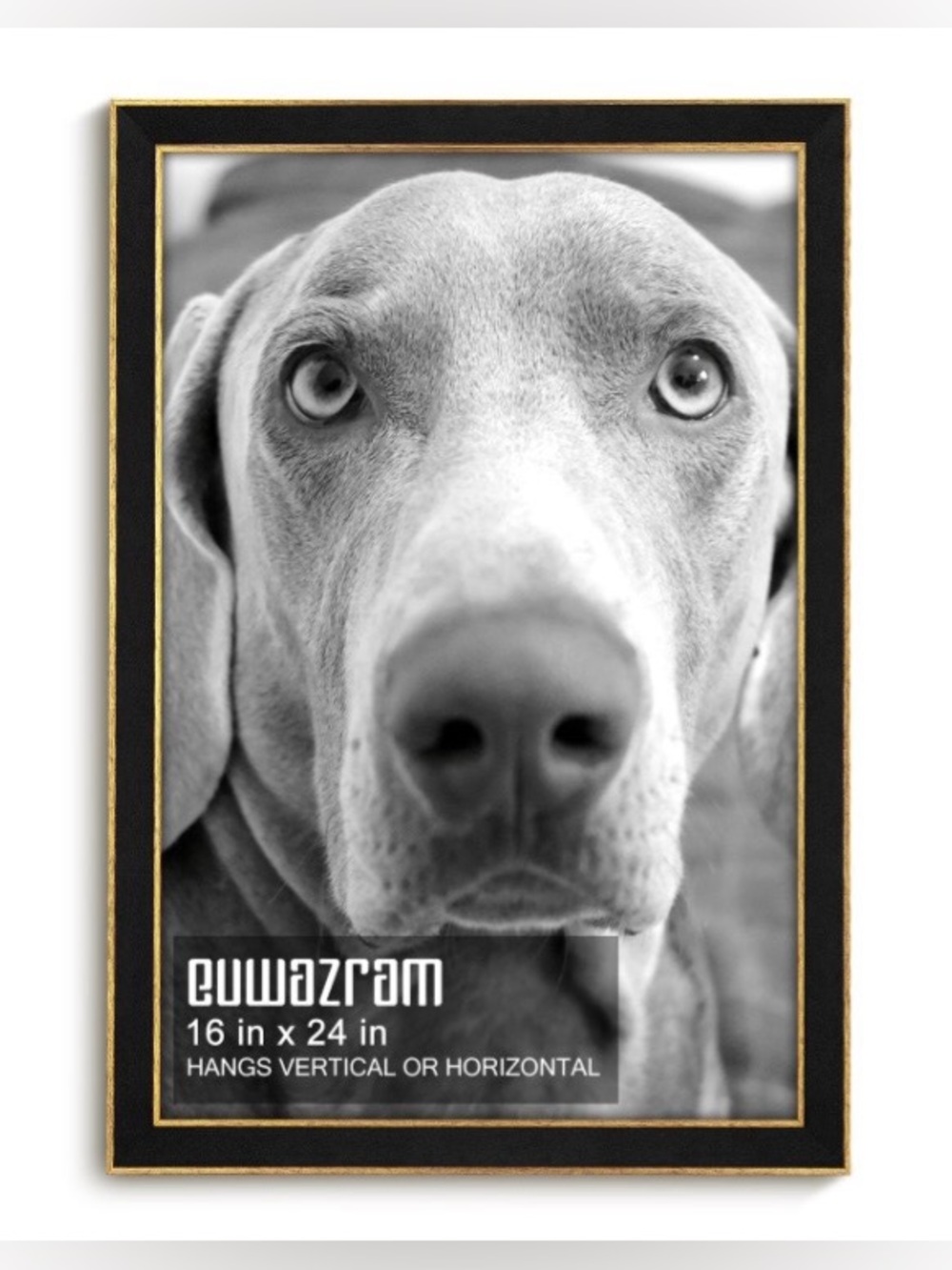 Elegant BLACK SUEDE Picture Frame 16x24”